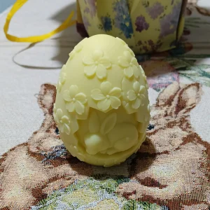 Candela Uovo di Pasqua con Coniglio in Cera