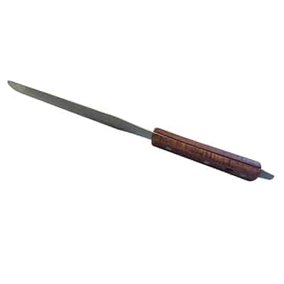 Spatola Inox Diritta Lunga 20 cm larga 2,5 cm. Manico in Legno. Bordi Arrotondati. - immagine 2