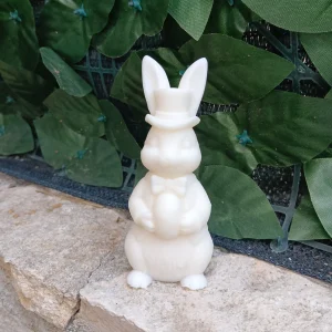 Candela Coniglio Soldato con Uovo di Pasqua in Cera